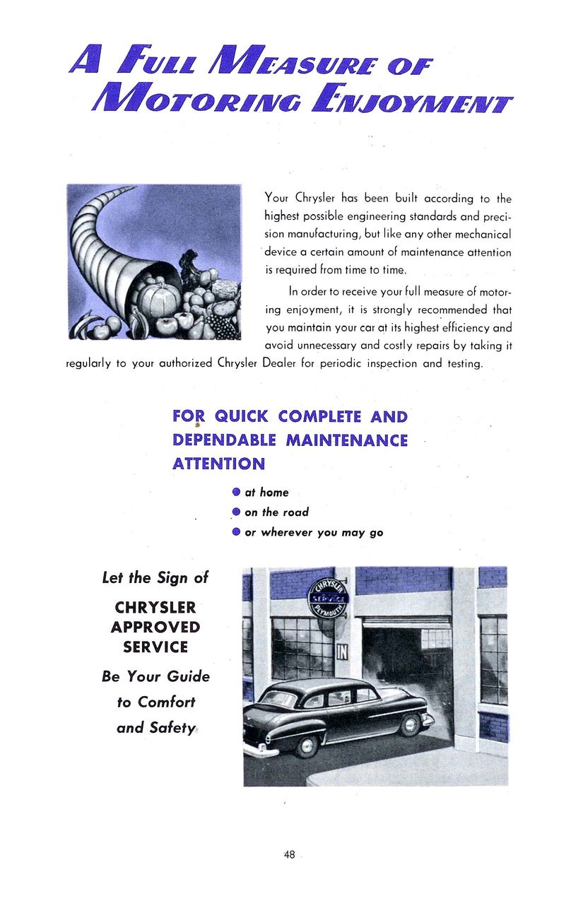 1952 Chrysler Owners Manual Page 3